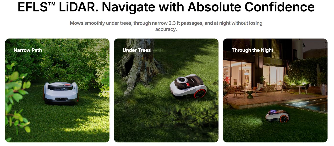 Cortadora robótica Navimow i215 LiDAR | 1500 m² (0.37 acres) 