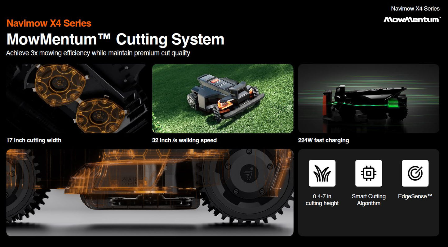 Cortadora robótica Navimow serie X450 de 1.5 acres